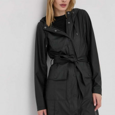 Rains geacă 18130 Curve Jacket femei, culoarea negru, de tranziție 18130.01-Black