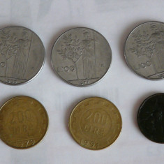 ITALIA 1921-1991 6 MONEZI 10 CENTESIMI , 100 SI 200 LIRE