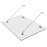 Outsunny - Tettoia porta d'ingresso baldacchino pensilina in vetro trasparente e acciaio inox