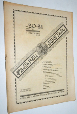 Revista teologica Pastorul sufletesc NR. 20 -21, Lugoj 1929 foto