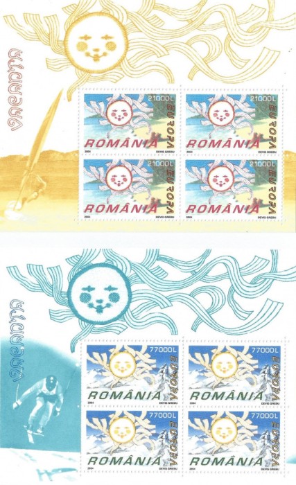 |Romania, LP 1638a/2004, Europa 2004 - Vacanta, in blocuri de 4, MNH