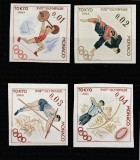 Monaco 1964 - Sport,Haltere, Judo,Saritura cu prajina, Tir cu arcul,J.O. Tokyo,Serie 4 valori nedantelate (fara posta aeriana) ,MNH , Yt.654-657