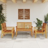 vidaXL Set lounge de gradină 5 piese din lemn masiv de salc&acirc;m