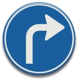 Placuta reflectorizanta rutiera pentru circulatie la dreapta