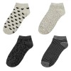 șosete Femei, Set 4 Perechi, Imprimeu Inimi Dungi Animal Print, Multicolor, Scurte, Oem