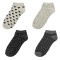 șosete Femei, Set 4 Perechi, Imprimeu Inimi Dungi Animal Print, Multicolor, Scurte