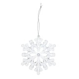 Decoratiune Craciun, fulg de zapada, transparent, 11 x 1.2 x 12.5 cm, set 3 bucati, SYDD-0317