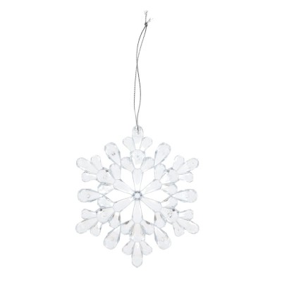 Decoratiune Craciun, fulg de zapada, transparent, 11 x 1.2 x 12.5 cm, set 3 bucati, SYDD-0317 foto