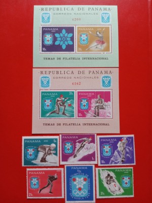 PANAMA, GRENOBLE - COLIȚE + SERIE COMPLETĂ MNH foto