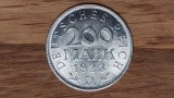 Germania - moneda de colectie istorica - 200 mark 1923 D - aluminiu - UNC !, Europa