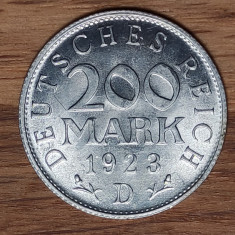 Germania - moneda de colectie istorica - 200 mark 1923 D - aluminiu - UNC !