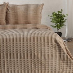 Cuvertură de Lux Merinos, 230&times;240 cm + 2 fețe de pernă 50&times;70 cm, Uni, Bej