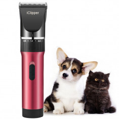 Aparat Profesional Tuns Pet Animale Companie, Caini, Pisici, Reincarcabil iClipper X6, Red foto