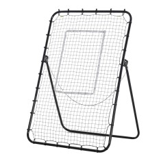 Plasa de fotbal Rebounder pliabila cu Ținta, &Icirc;naltime si Unghiuri reglabile, Metal si PE, 123x73x178.5cm, Negru HOMCOM | Aosom Romania