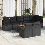 Cumpara ieftin Set canapea de grădină neagră 9 pcs Negru Mare