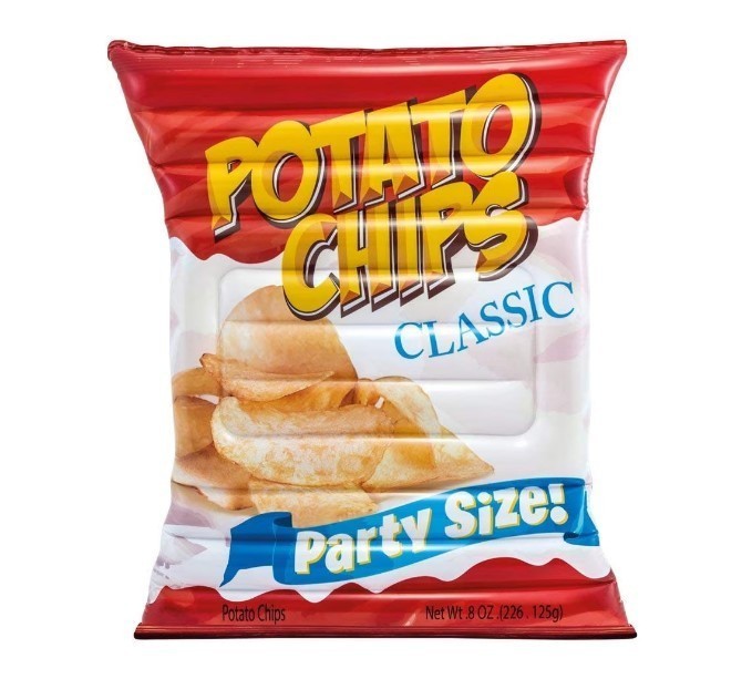 Saltea gonflabila pentru piscina, Intex 58776 Potato Chips, multicolor, 178 x 140 cm, pentru adulti si copii