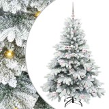 vidaXL Brad de Crăciun artificial cu 150 LED Verde 150 cm PE și PVC 3397603
