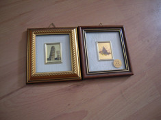 LOT de 2 tablouri miniaturale provenienta Italia cu dimensiunea 10x12 cm. foto