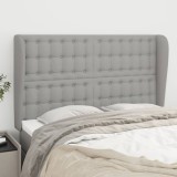 VidaXL Tăblie de pat cu aripioare gri deschis 147x23x118/128 cm textil