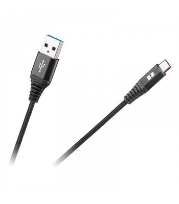 Cablu USB - USB Type C REBEL 100cm negru 1m foto