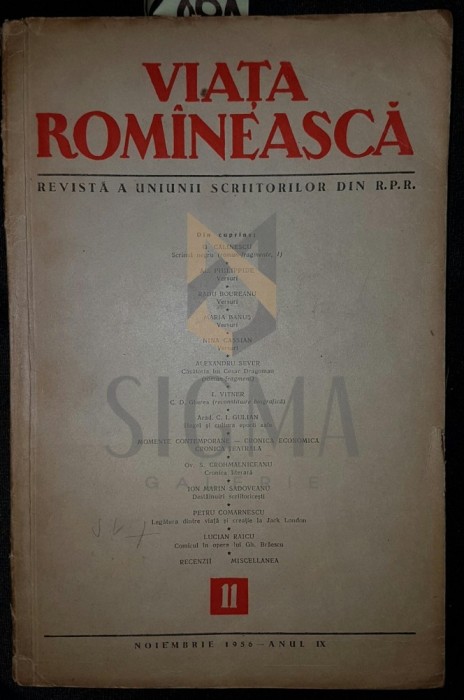 VIATA ROMANEASCA, noiembrie 1956