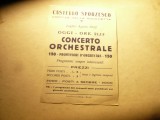 Program - Reclama Concert Orchestral 1932 Italia Castelul Sforzesco ,16,7x12cm