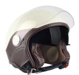 Cumpara ieftin Casca open face (demi-jet) Max Helmets model DJDV06 LS Vision SV (ochelari soare integrati) culoare: crem lucios/negru (PLM) &ndash; 100% MADE IN ITALY Crem