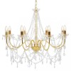 Gossi candelabru cu margele, auriu, 8 becuri e14