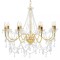 vidaXL Candelabru cu mărgele, auriu, 8 becuri E14