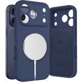 Husa MagSafe pentru Apple iPhone 17 Pro, Tech-Protect, Silicone, Bleumarin