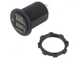 Voltmetru Digital 5-30V DC 1-15A Negru Alb, 4Carmedia