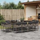 vidaXL Set mobilier de grădină cu perne, 13 piese, gri, poliratan
