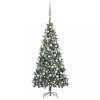 VidaXL Brad Crăciun artificial pre-iluminat globuri/conuri pin 210 cm