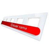 Livolo rama 5 posturi alb pentru priză și &icirc;ntrerupător VL-C7-5SR-11