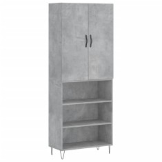 Dulap inalt, gri beton, 69,5x34x180, lemn compozit foto
