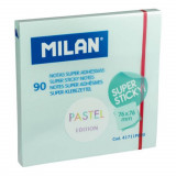 Notite Adezive Milan, Super Sticky, 90 File, 76x76 mm, Albastru Pal, Bloc Notes, Post-it, Sticky Notes, Bloc de Hartie, Notite Adezive, Post-it-uri, N