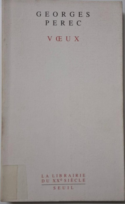 Voeux &ndash; Georges Perec