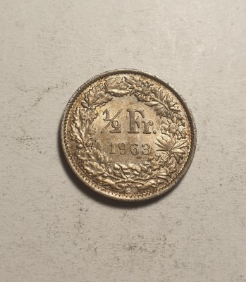 Elvetia 1/2 Franc 1963 UNC foto