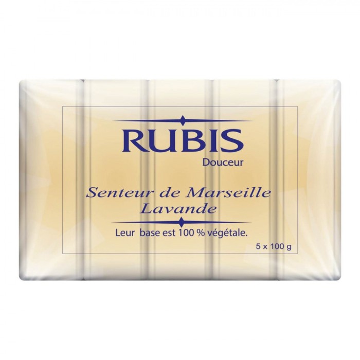 Set Săpun Solid, Rubis, Marsilia, Aromă Lavandă, 5 x 100g