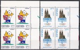 Spania 1992-J.O.Barcelona și Expo.Inter.de Filatelie OLYMPHILEX 92,Bloc de 4,MNH
