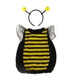 Costum Albinuta Copii 4-6 Ani (110 cm) 2 Piese: Salopeta + Bentita, Carnaval, Serbare, Halloween - Negru/Galben, 100% Poliester