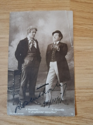 C.P. Actorii Velimir Maximilian și Nae Ciucurette in &amp;quot;Vagabondul Nemuritor&amp;quot; 1911 foto
