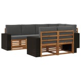 vidaXL Set canapea sectională cu pernă 7 pcs Natural și Antracit 3384483