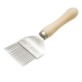 Furculita de descapacit din inox cu maner din lemn, 215 mm