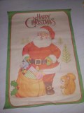 Plansa veche tip Afis,MOS CRACIUN,MOS GERILA,Santa Claus,P.Noel,HAPPY CHRISTMAS