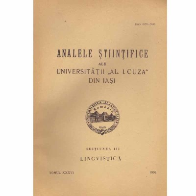 - Analele stiintifice ale Universitatii &amp;bdquo;Al.I.Cuza&amp;rdquo; - sectiunea III foto