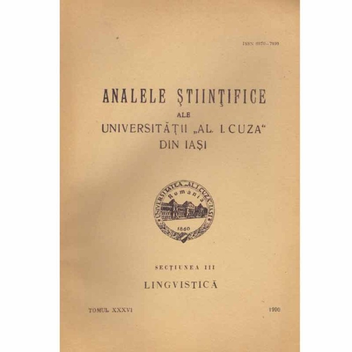 - Analele stiintifice ale Universitatii &bdquo;Al.I.Cuza&rdquo; - sectiunea III
