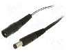 Cablu alimentare DC, DC 5,5/2,1 mufa, DC 5,5/2,1 soclu, negru, 1,5m, WEST POL - P21-C21-T050-150BK