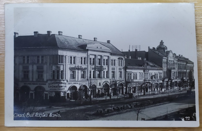 ARAD , BULEVARDUL REGINA MARIA , FOTOGRAFIE TIP CARTE POSTALA , 1939