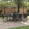 VidaXL Set de masă pentru grădină 9 pcs Negru Oțel 3335860